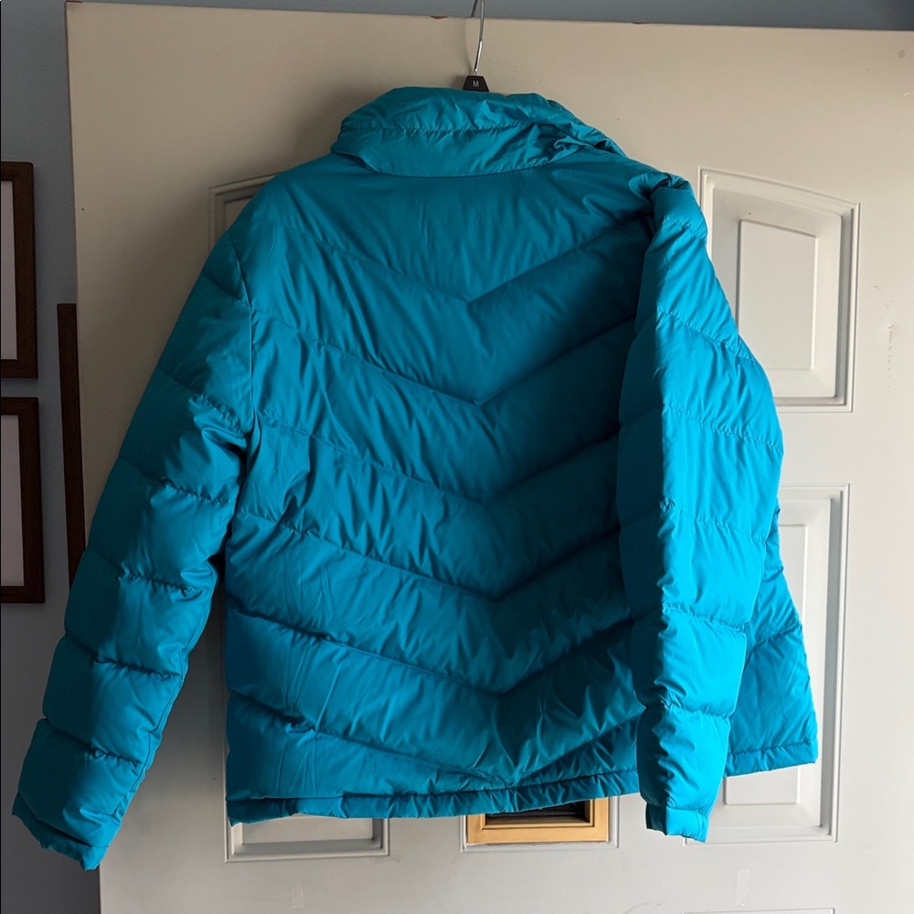 Lands End Light Weight Turquoise Puffer Jacket - Size LP 14-16 - Picture 4 of 8